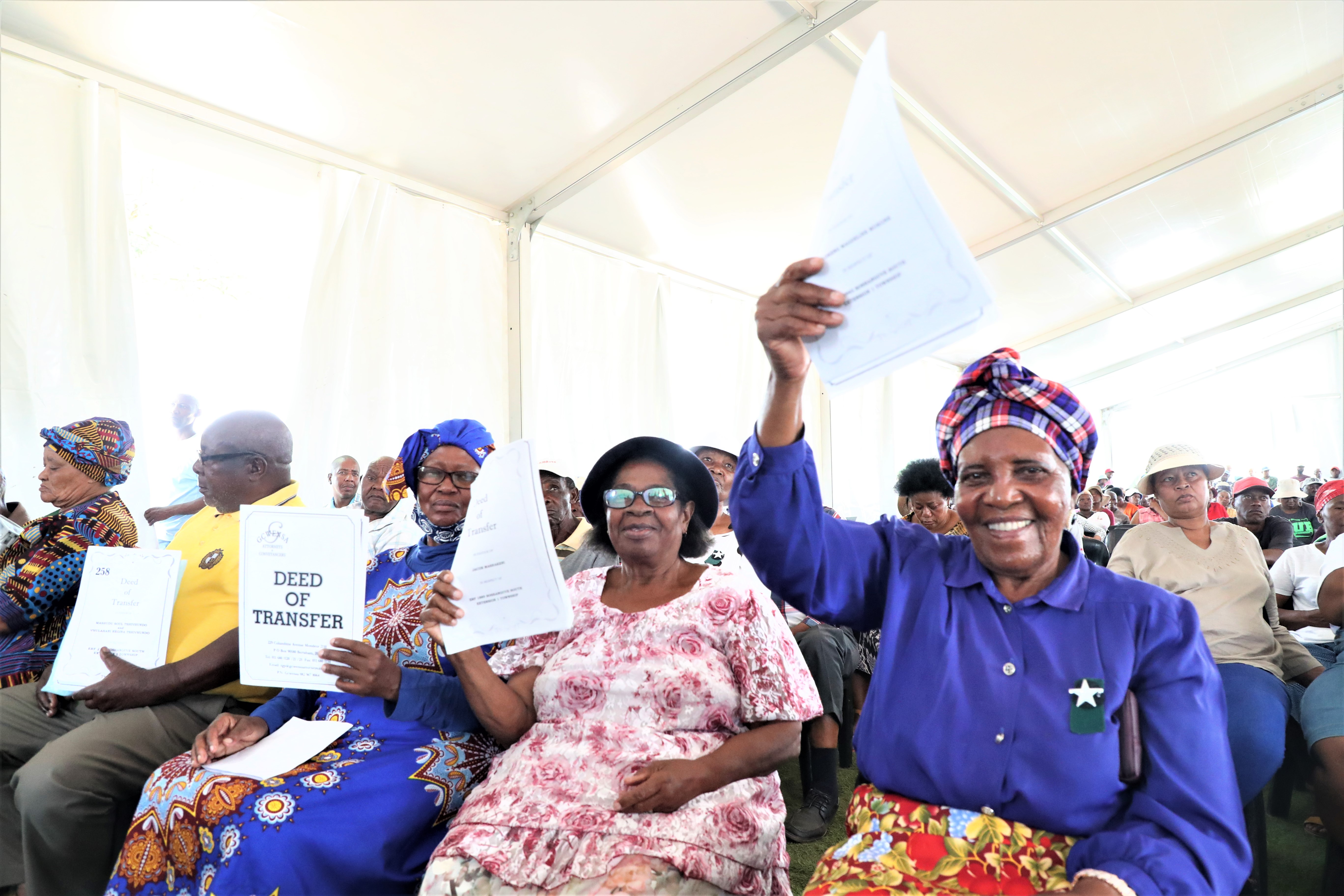The Department of Human Settlements handed over 555 title deeds to qualifying and deserving beneficiaries in Soshanguve South Extension 1